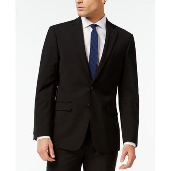 NWT Calvin Klein Men's Slim-Fit Wool Stretch Suit Jacket ,Black-Size 36 Short